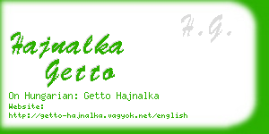 hajnalka getto business card